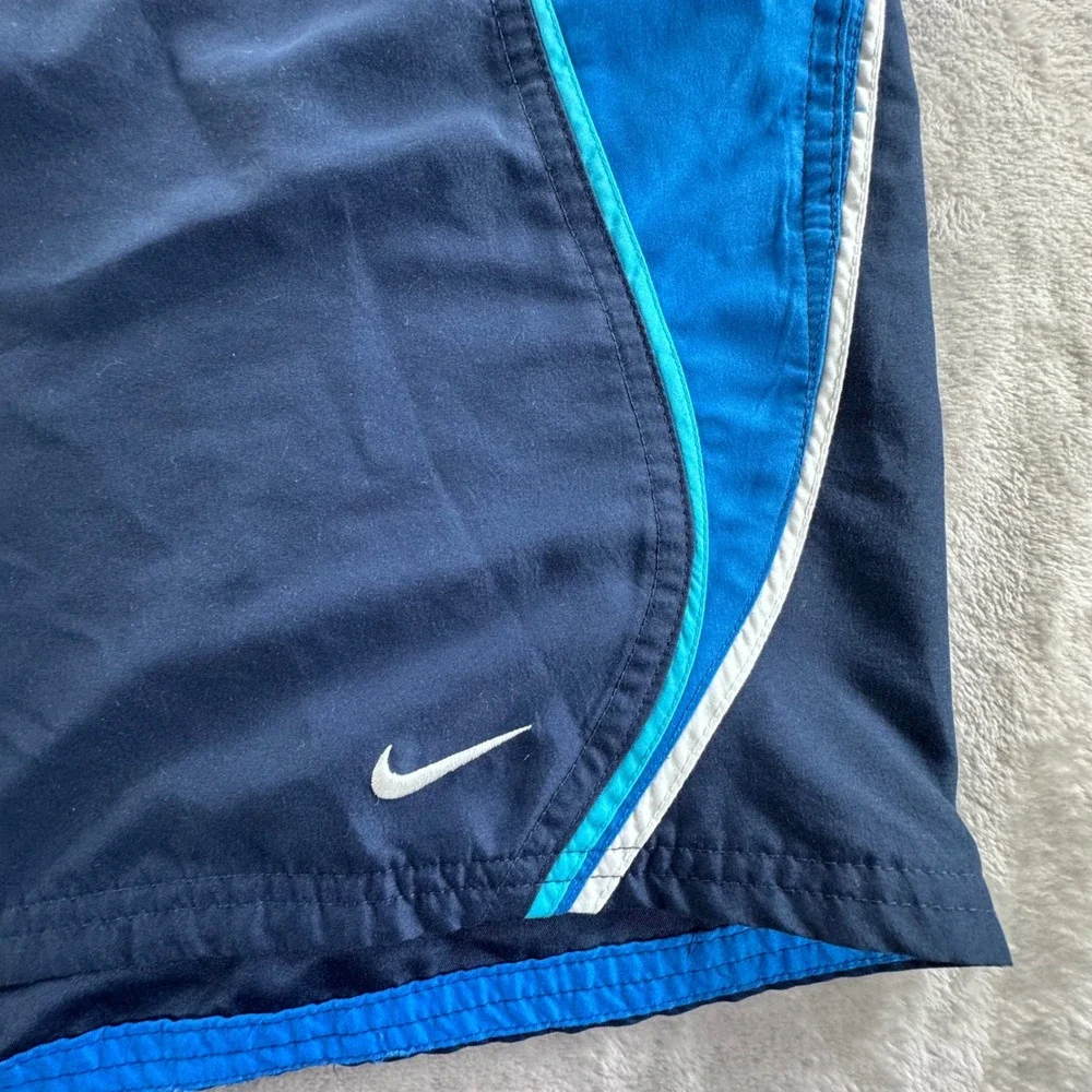 Nike Swim Trunks‎ Mens XXL Blue Colorblock Swoosh Lined Beach Board Shorts
